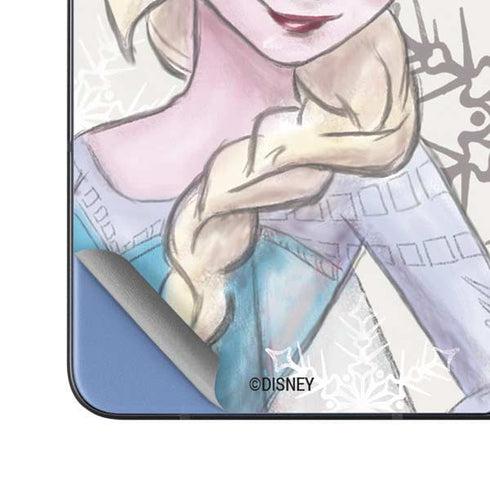 Disney Frozen Elsa Snowflakes Art Galaxy Z Fold5 5G Skin